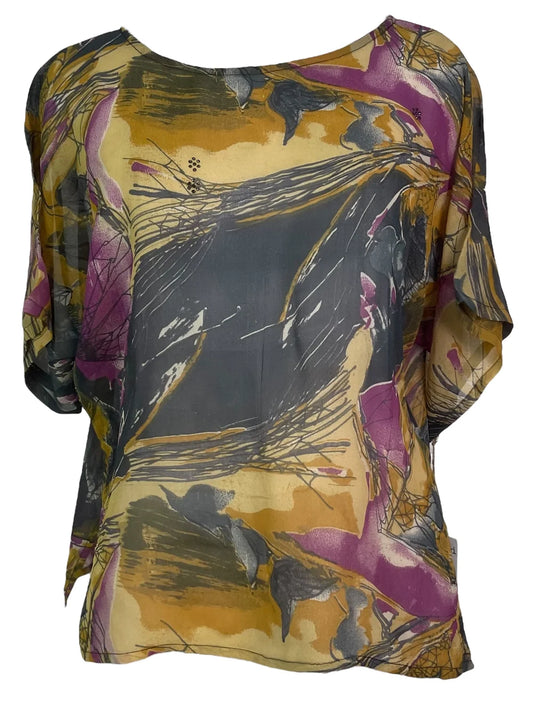 Sheer Avatar Pure Silk Side Slit Top