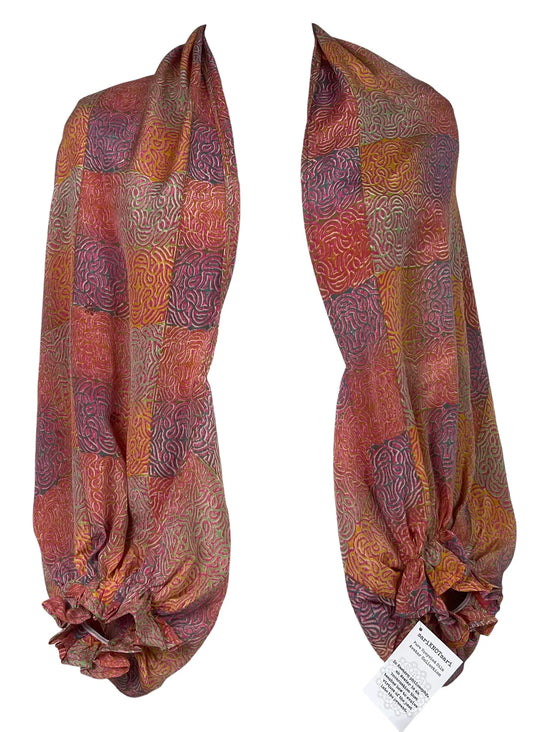 Square Print Pure Silk Bolero