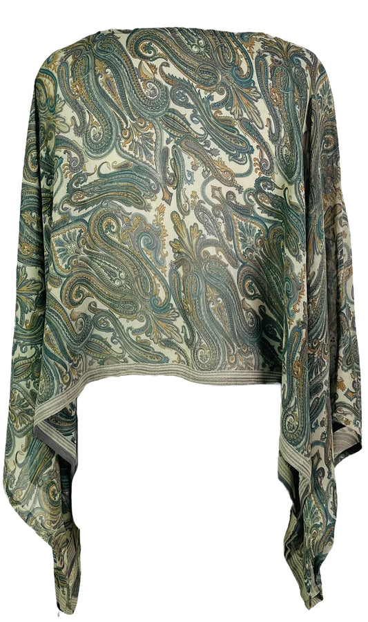 Pure Silk Kimono-Sleeved Top