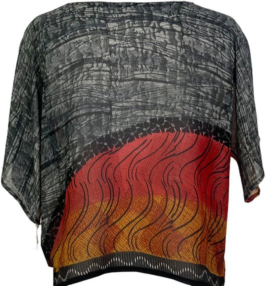 Heat Wave pure silk boxy top