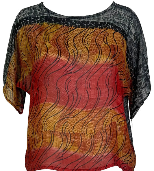 Heat Wave pure silk boxy top