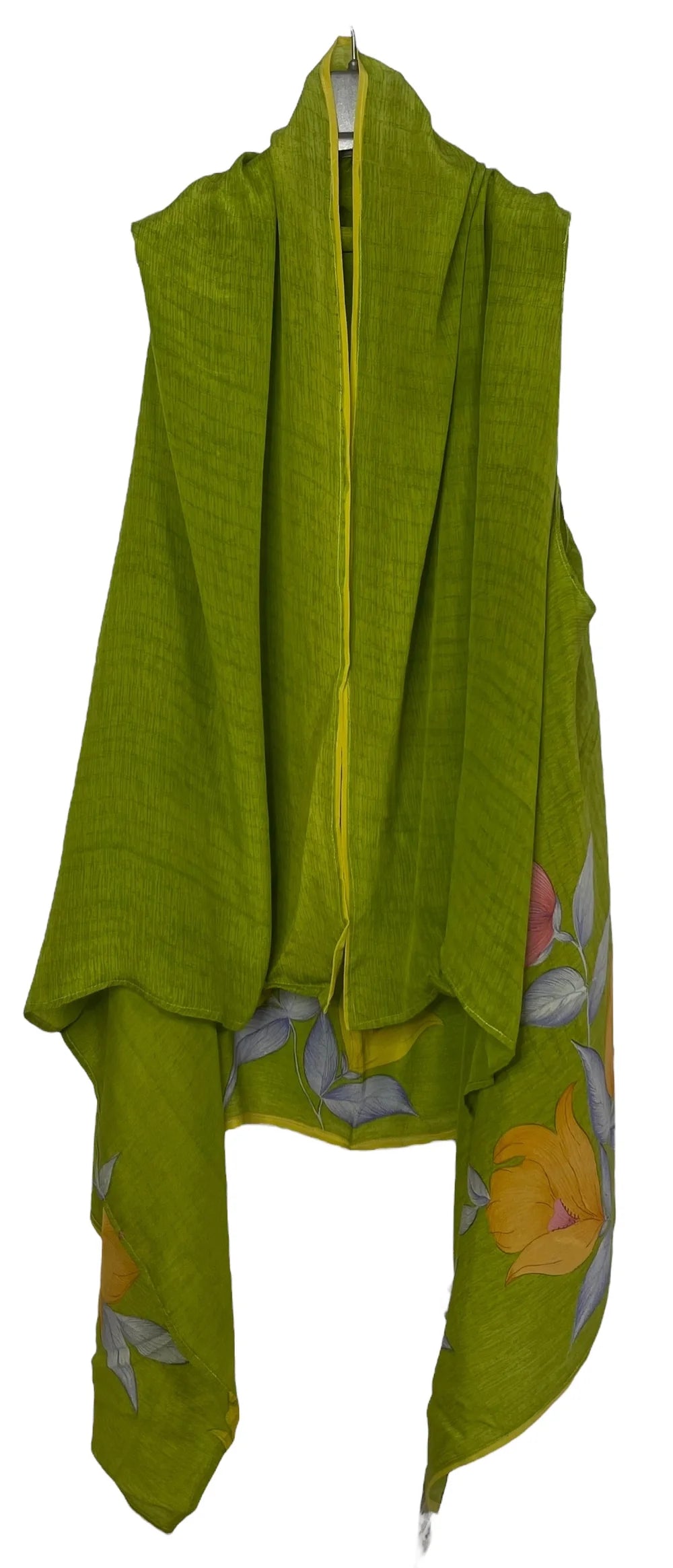 GREEN SILK VERSATILE VEST