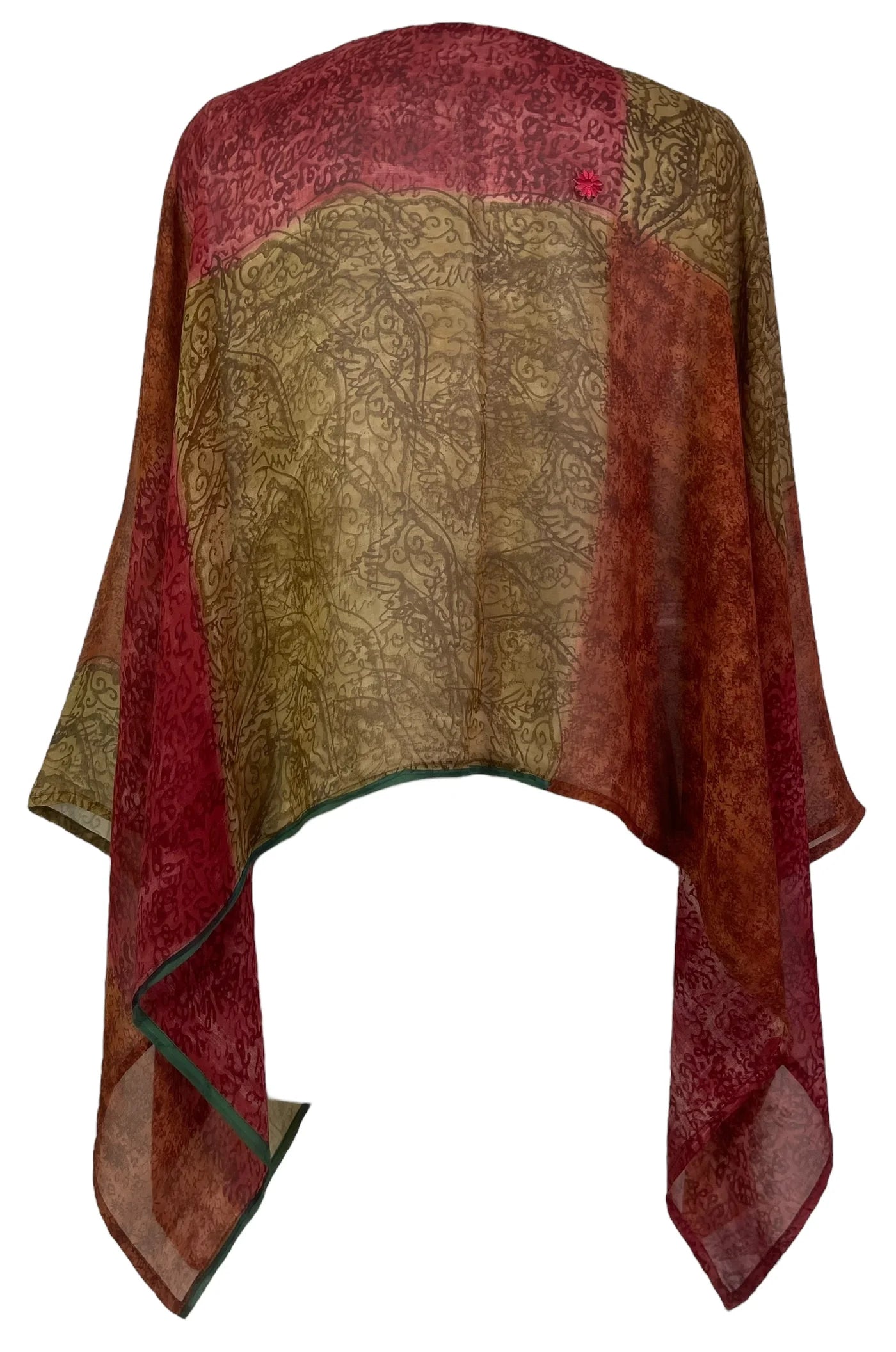 SWIRL SILK CAPELET PONCHO