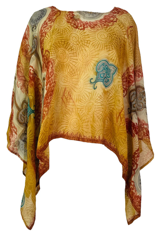 Sun Pure Silk Capelet Poncho