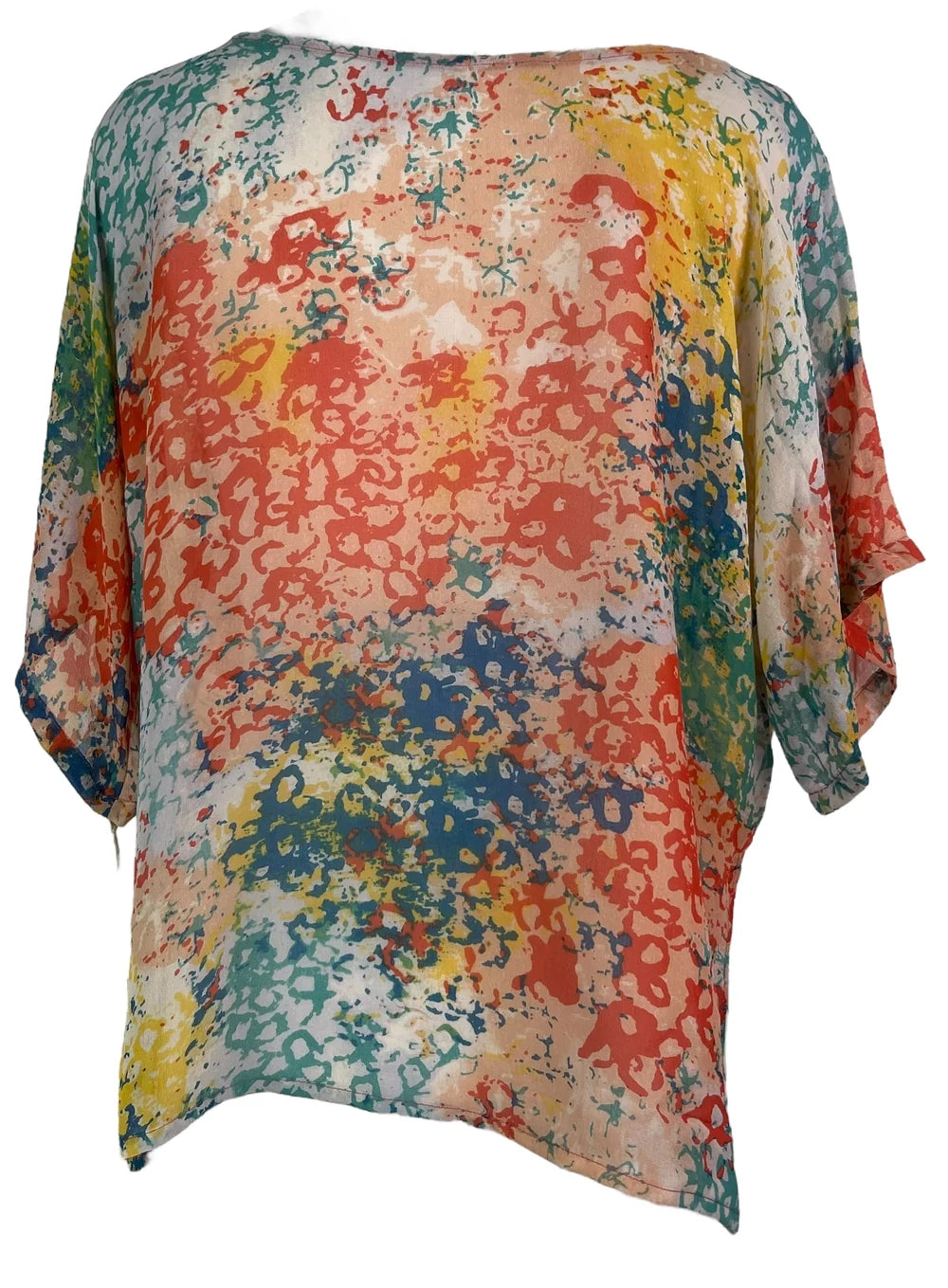 Colour pop abstract silk side slip top