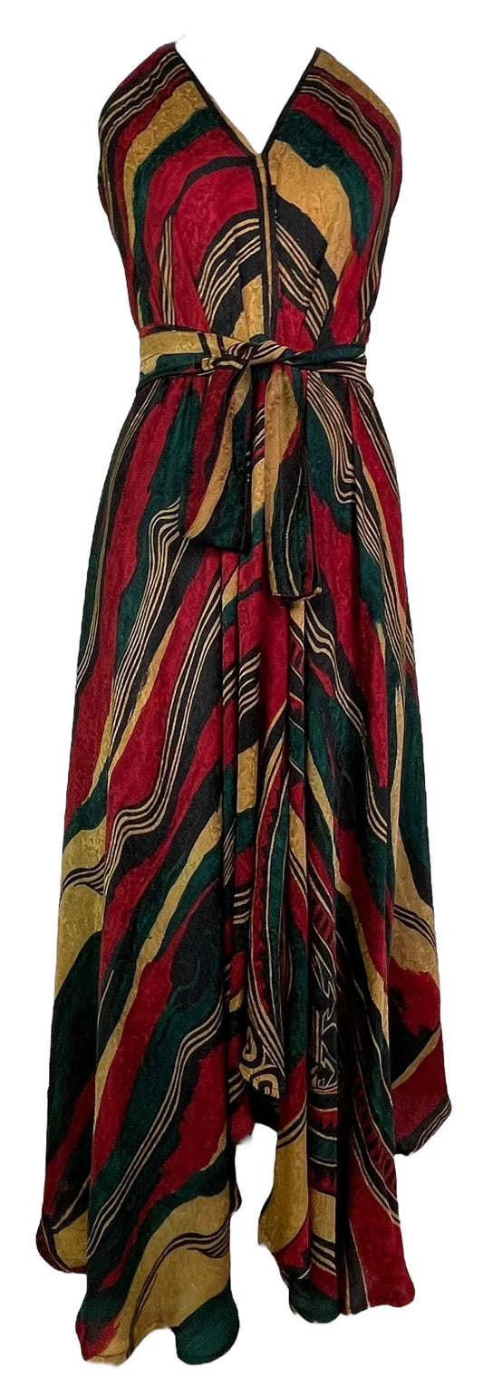 Silk Maxi Dress with Belt