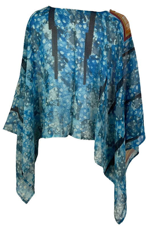 SHEER SILK CAPELET PONCHO