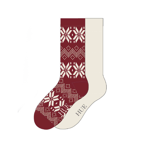HUE - NORDIC SNOWFLAKE BOOT SOCK 2 PK