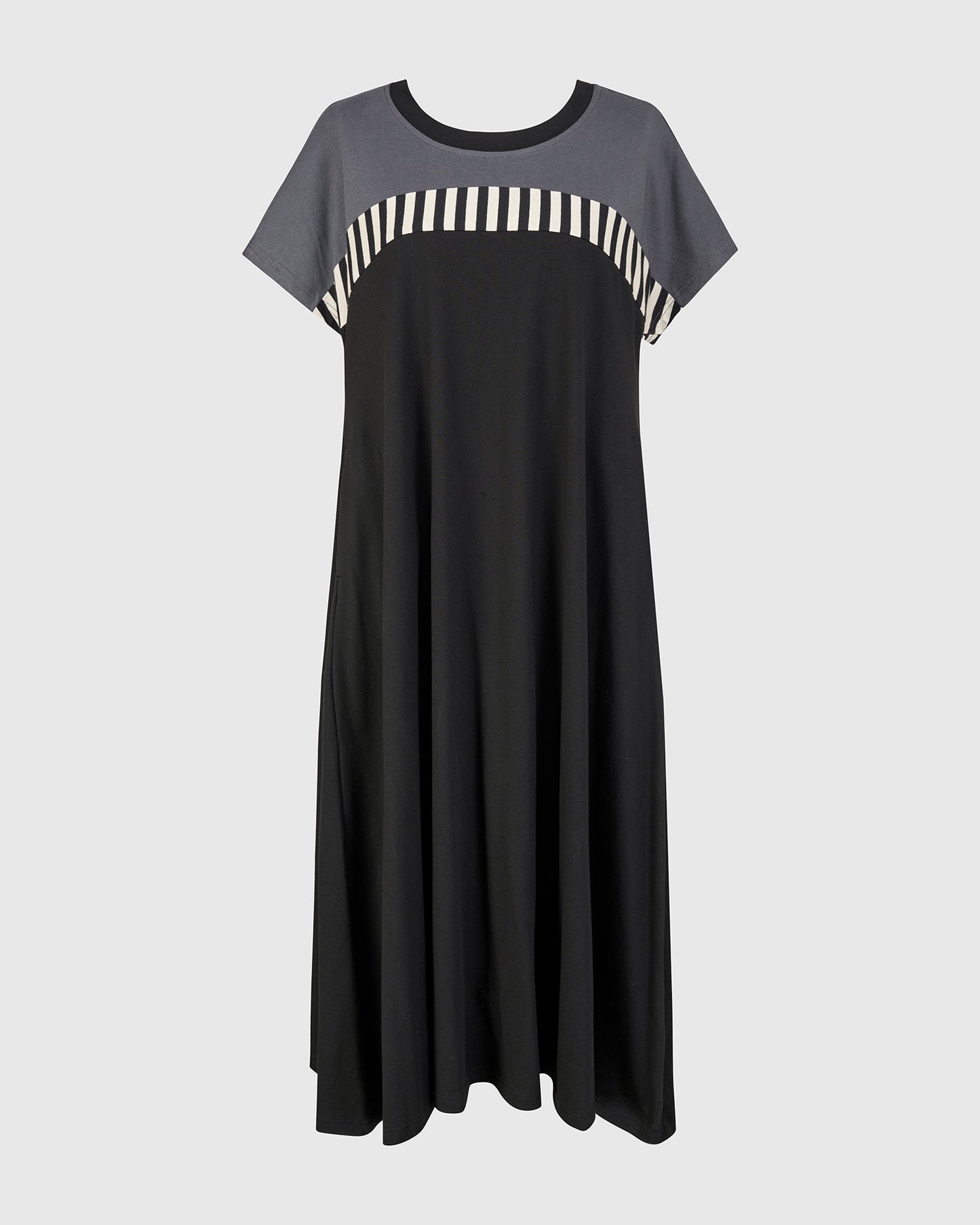 Cotton Jersey Saddle Shoulder Dress