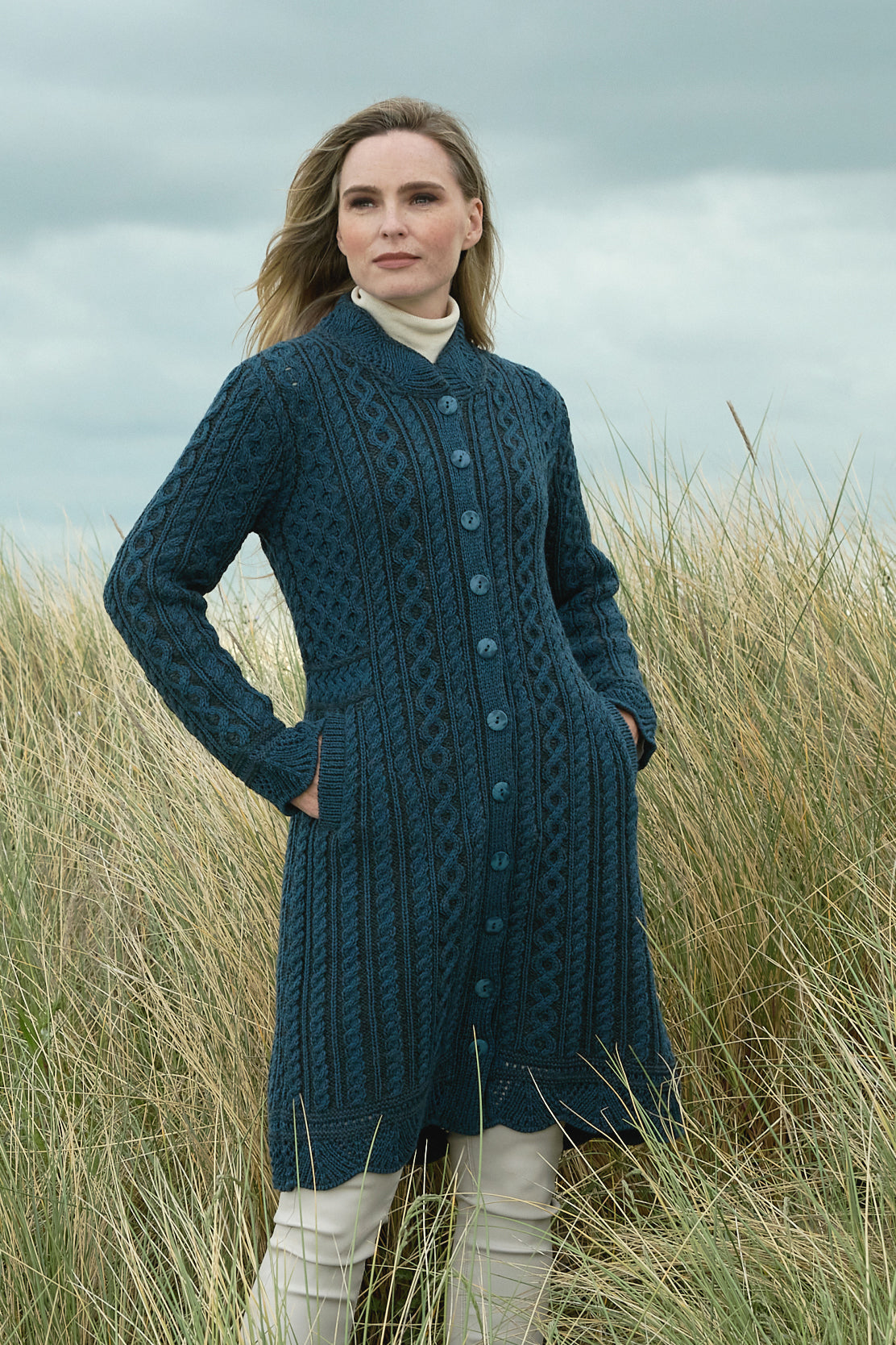 Leitrum long button cardi with hem detail - Suttles & Seawinds