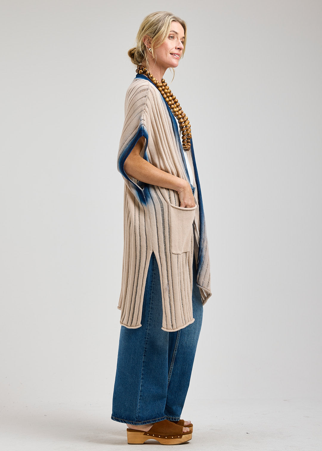 Overdye Lacy Knit Cardi Long