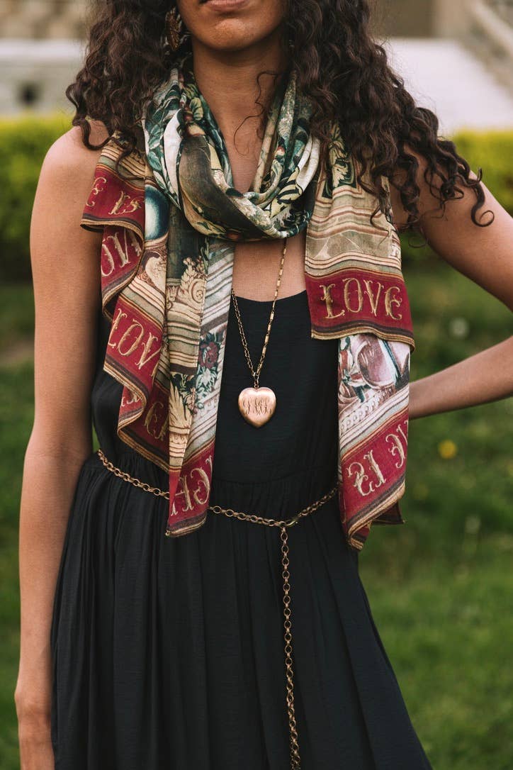 Market of Stars (Worldwide) - Wildheart Bohemian Scarf w/ Florals, Unicorn & Castle Print