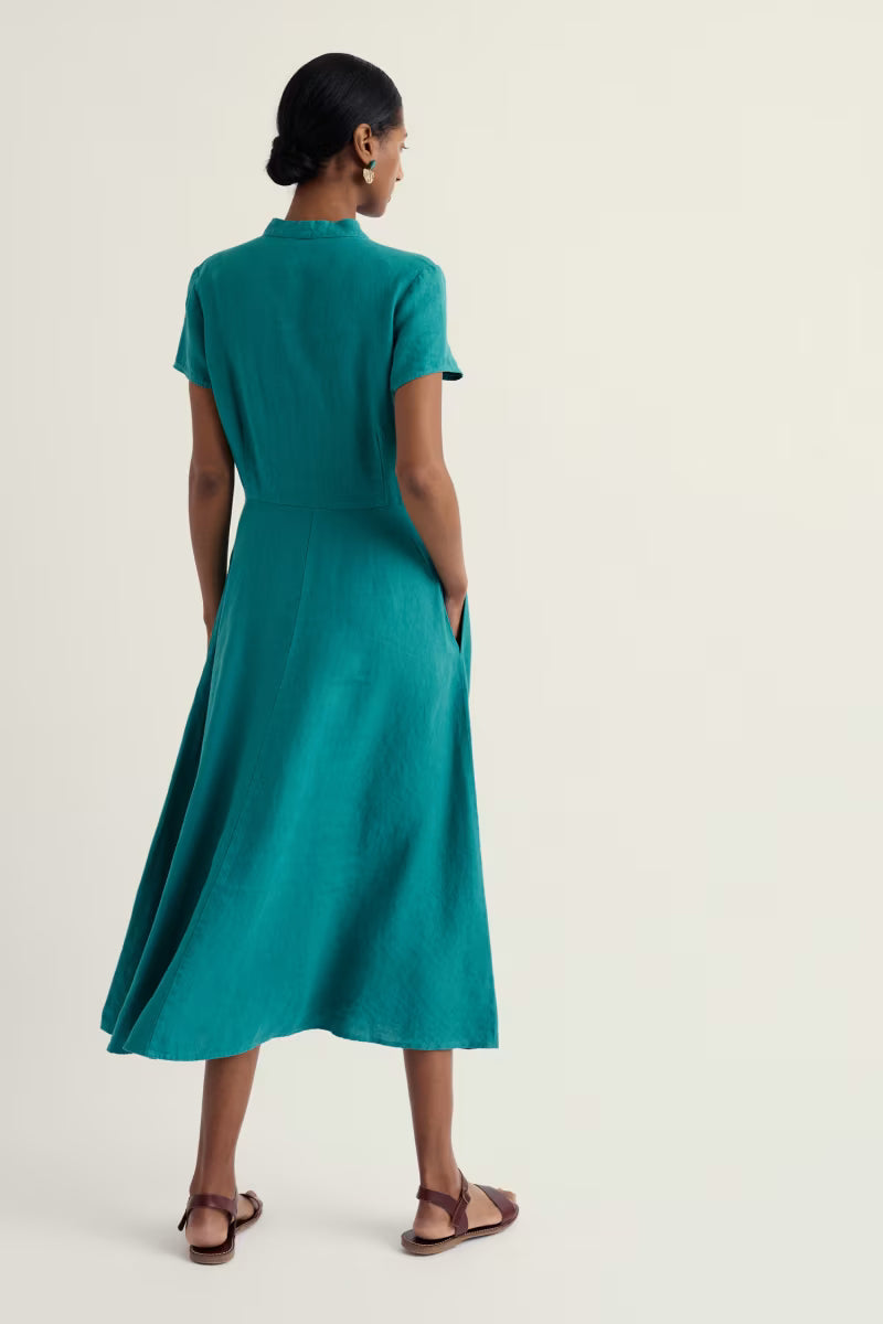 Carved Wood Dress - Teal - Suttles & Seawinds