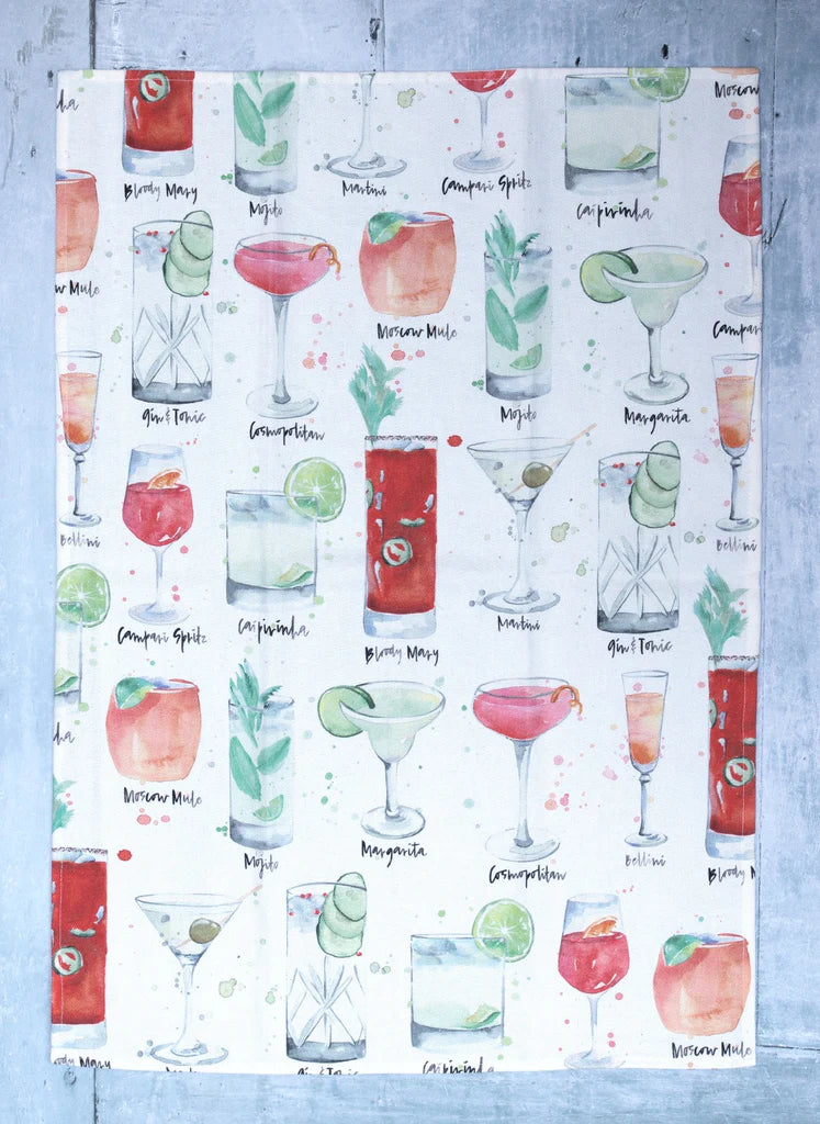 Cocktails - Cotton Tea Towel - Suttles & Seawinds