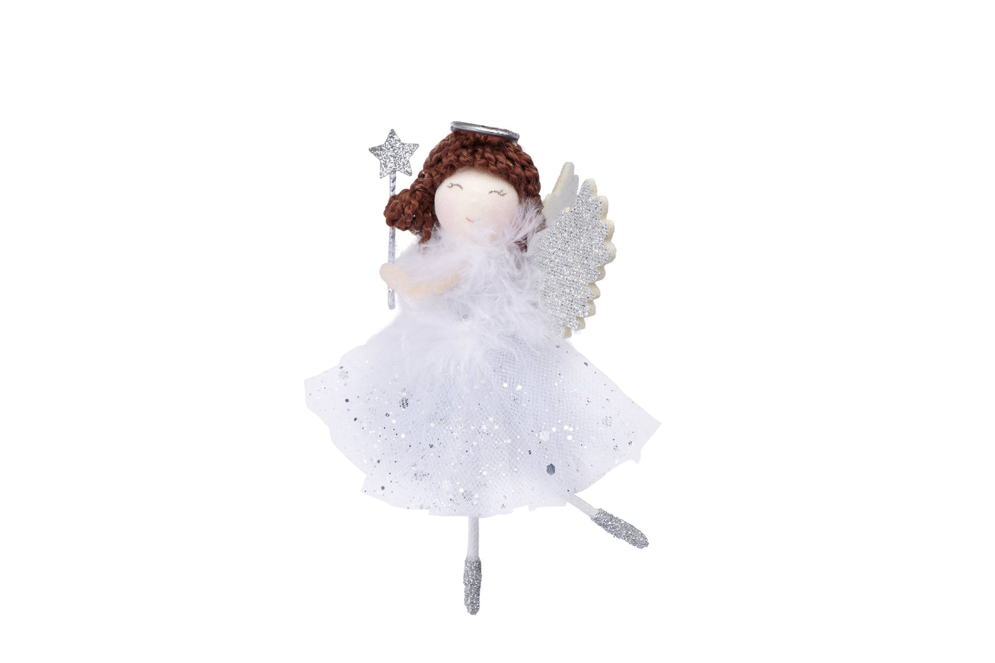 CGB Giftware - Silver Dark Haired Angel Hanging Decoration