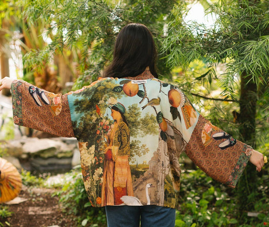 Secret Garden Pixie Duster Cropped Kimono w/ Swan