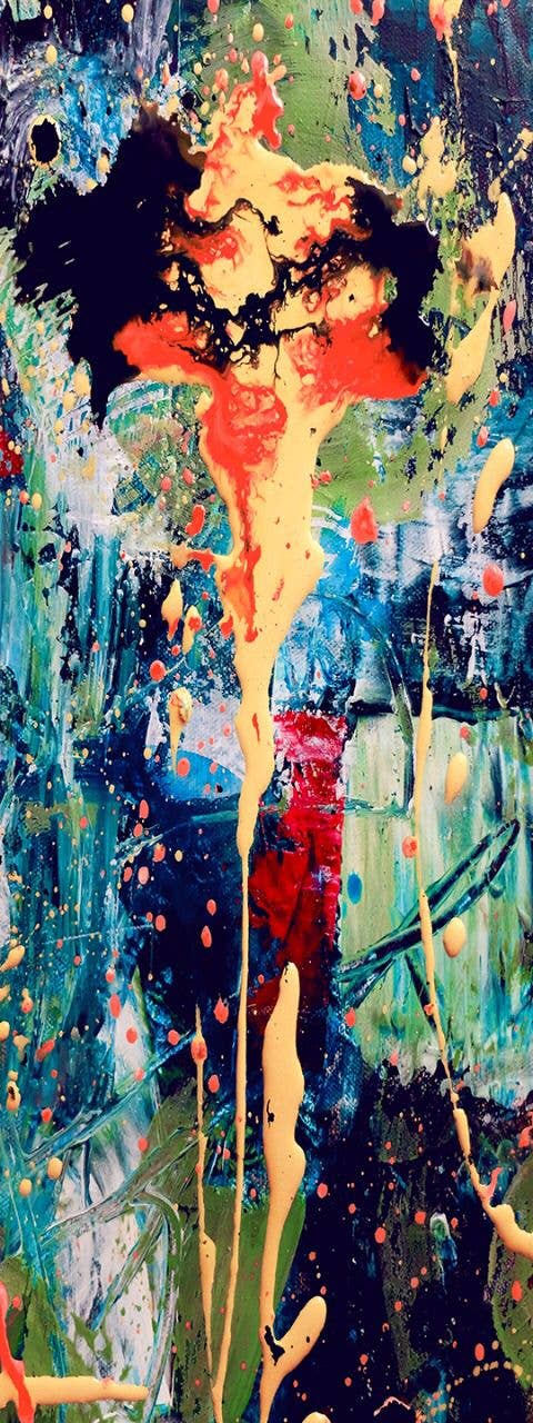 Vibrant Wool and Silk Art Scarf