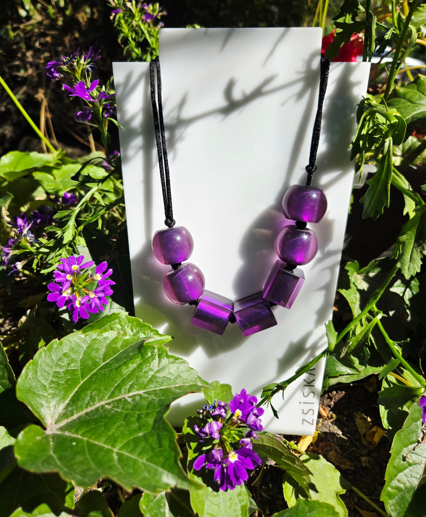 ZSISKA - PURPLE COLOURFUL CUBES 7 MIX BEADS