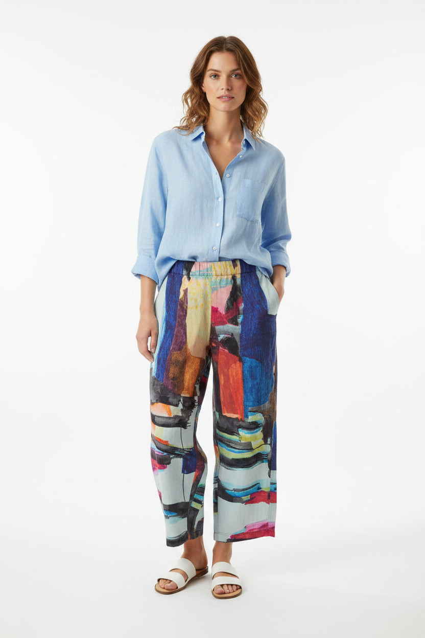 Linen Print Pant