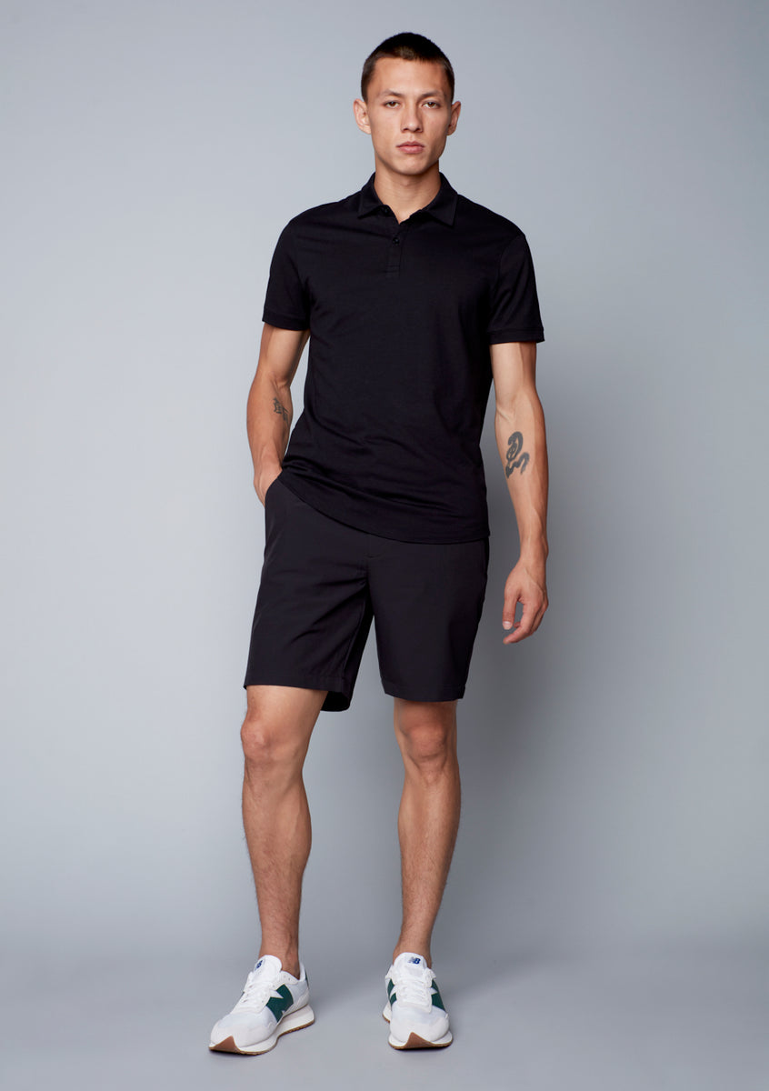 Black polo shorts best sale