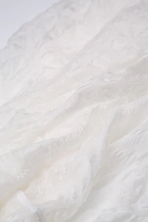 GRIZAS - TEXTURED WHITE KAFTAN SILK TOP