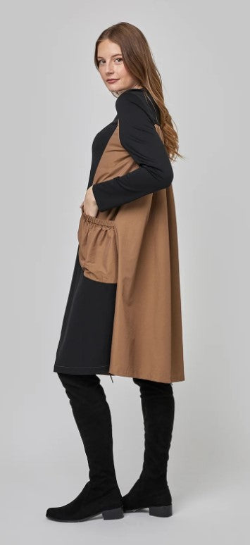 UCHUU-TWO-TONE ROUND NECK DRESS