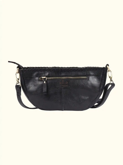 Sluce Washed Leather Rose adorned Handbag