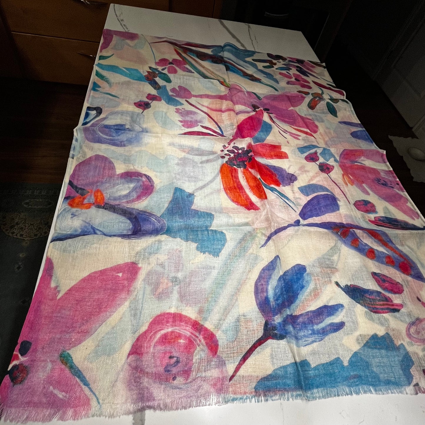 100% Linen  Print Scarf - Suttles & Seawinds