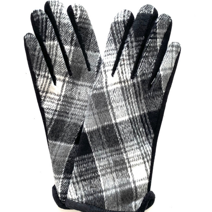 Plaid Winter Touchscreen Gloves