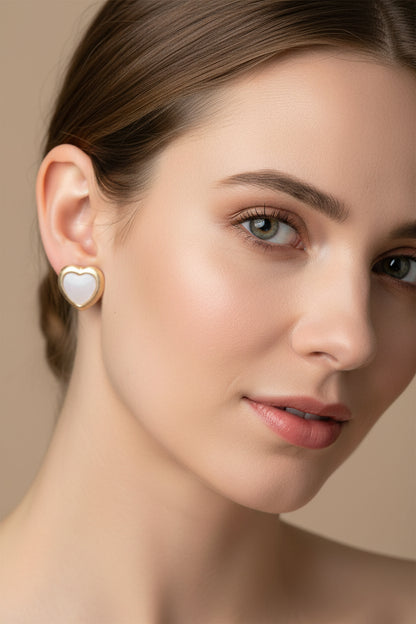 Rose Quartz Heart Stud Earrings - Suttles & Seawinds