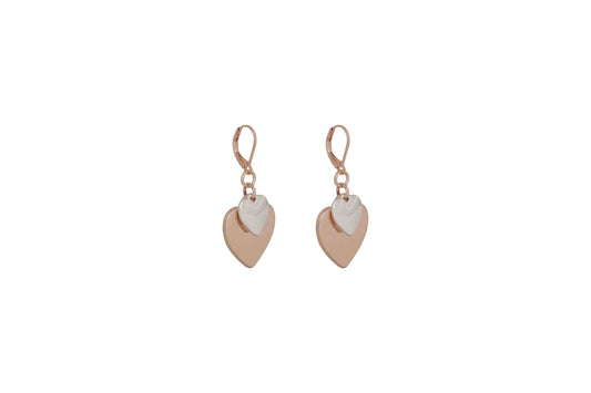 MERX - EARRING SILVER & GOLD MINI HEART FLAT DROP
