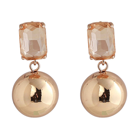 MERX - EARRING GOLD CHAMPAGNE CRYSTAL BALL DROP