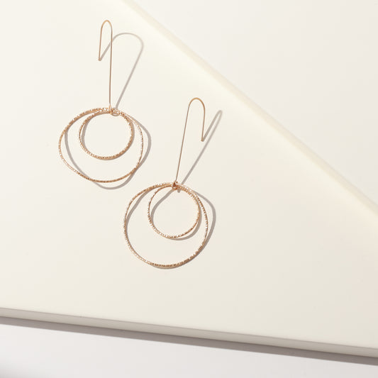 LONG HOOP AND DROP EARINGS