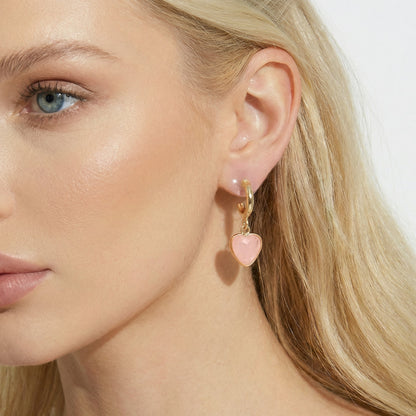 Heart Rose Quartz Crystal Drop Earring - Suttles & Seawinds