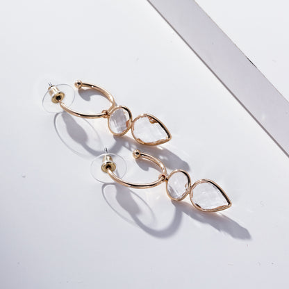 Crystal Oval & Teardrop Hoop Earrings - Suttles & Seawinds
