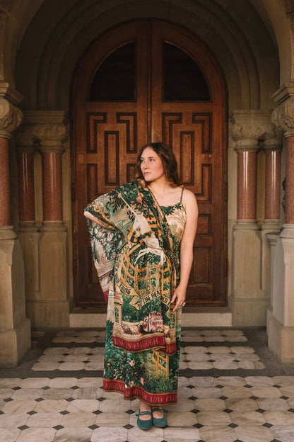 Market of Stars (Worldwide) - Wildheart Bohemian Scarf w/ Florals, Unicorn & Castle Print