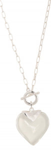 MERX - SILVER CHAIN CRYSTAL HEART NECKLACE