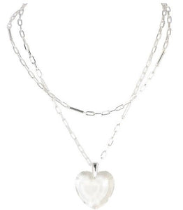 MERX -  GLASS HEART CHAIN NECKLACE