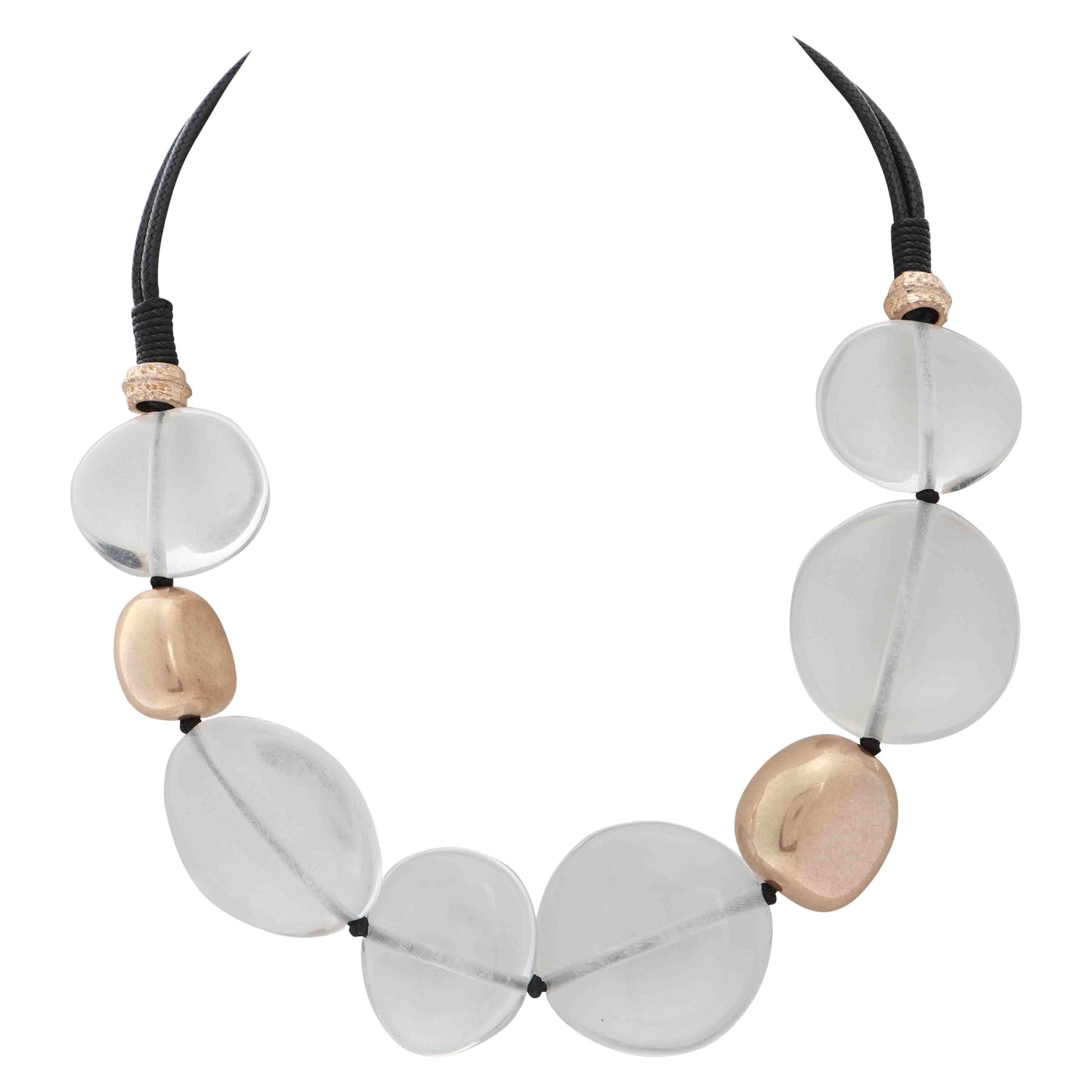 MERX - STUDIO NECKLACE MATT GOLDAND CLEAR RESIN