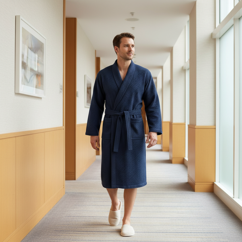 Waffle Cotton Bathrobe – 280 GSM Unisex Robe - Suttles & Seawinds
