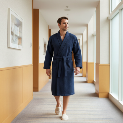 Waffle Cotton Bathrobe – 280 GSM Unisex Robe - Suttles & Seawinds
