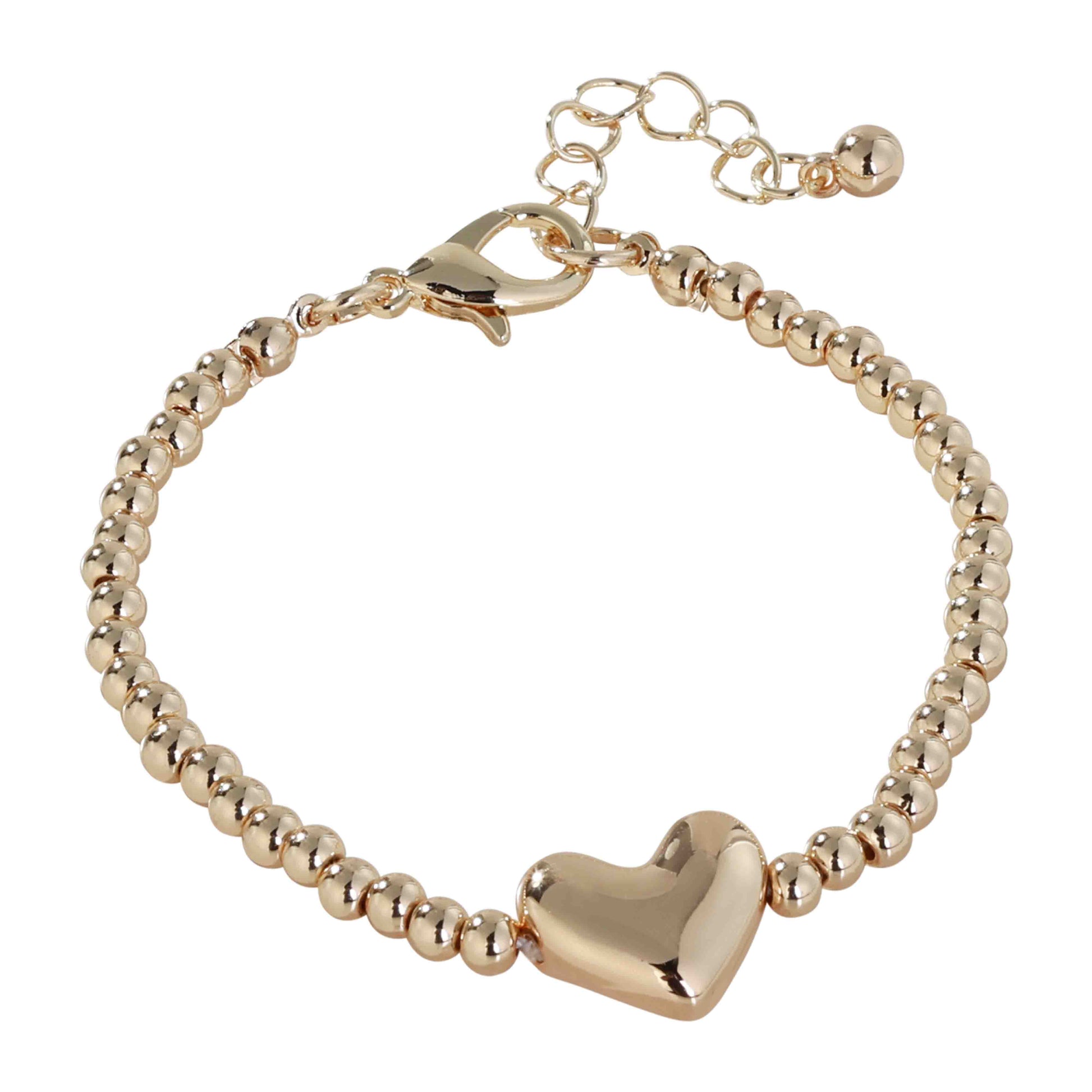 Bead Bracelet With Heart Charm - Suttles & Seawinds