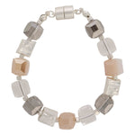 Load image into Gallery viewer, MERX- CRYSTAL SQUARE NEUTRAL TONE BRACELET
