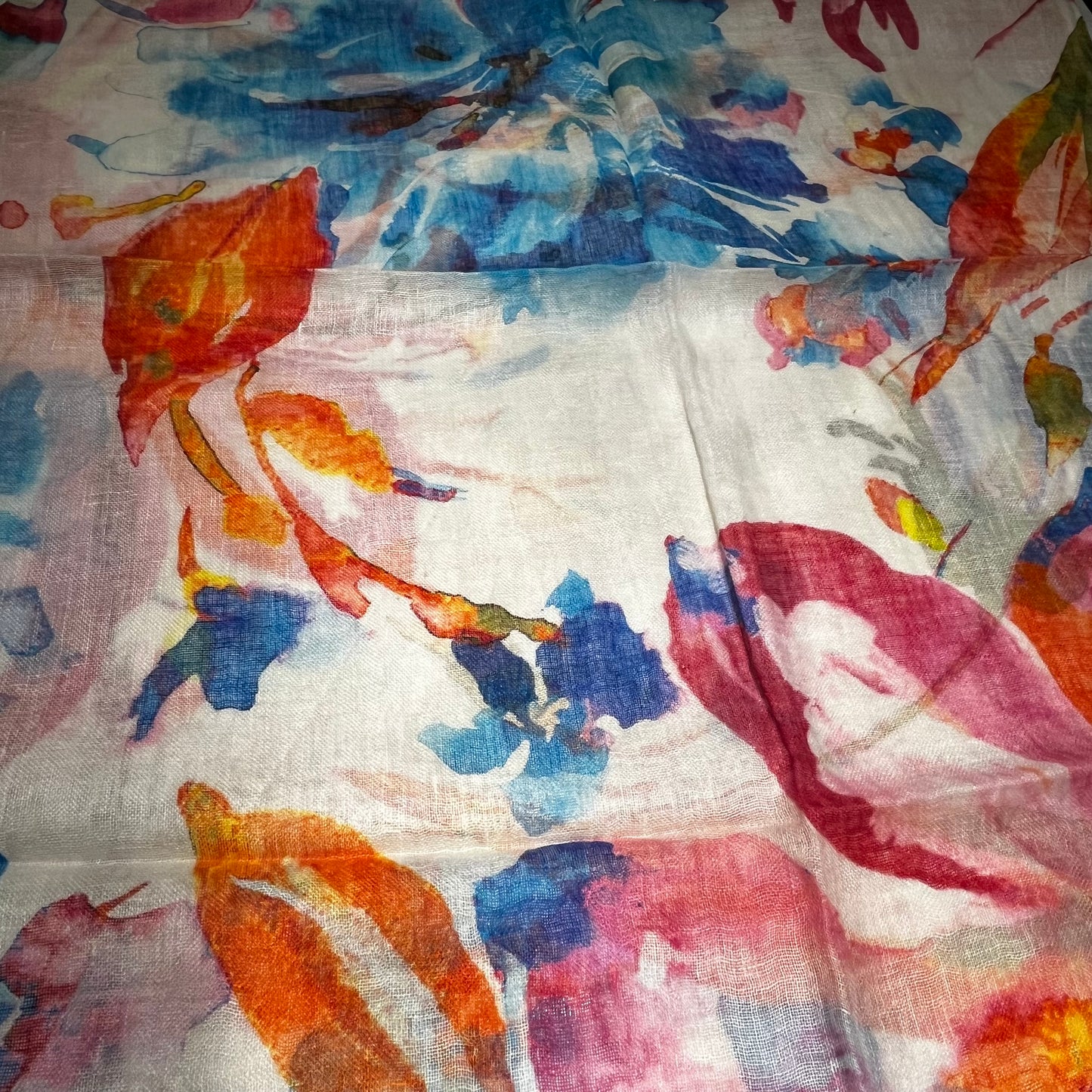 100% Linen  Print Scarf - Suttles & Seawinds
