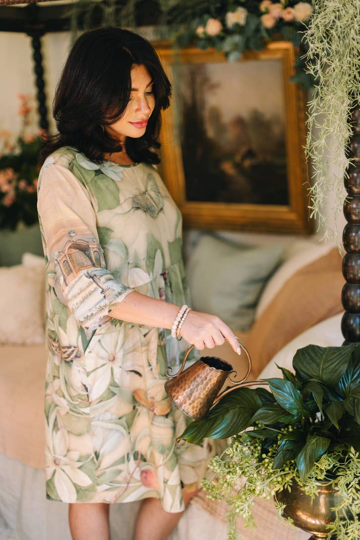 Fleur De Soleil Artist Dress w/ Pockets & Florals - Suttles & Seawinds