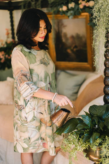 Fleur De Soleil Artist Dress w/ Pockets & Florals - Suttles & Seawinds