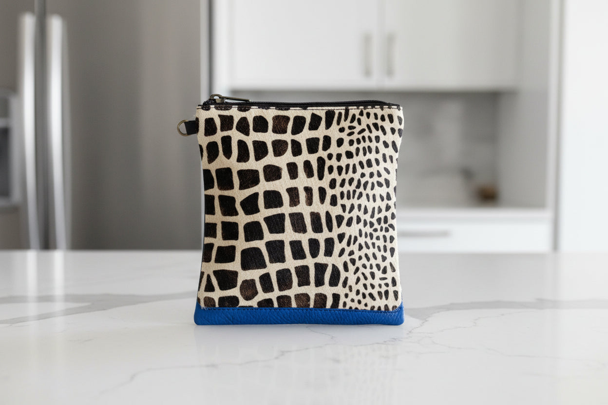 Black and white animal print  handbag side 3