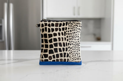 Black and white animal print  handbag side 3