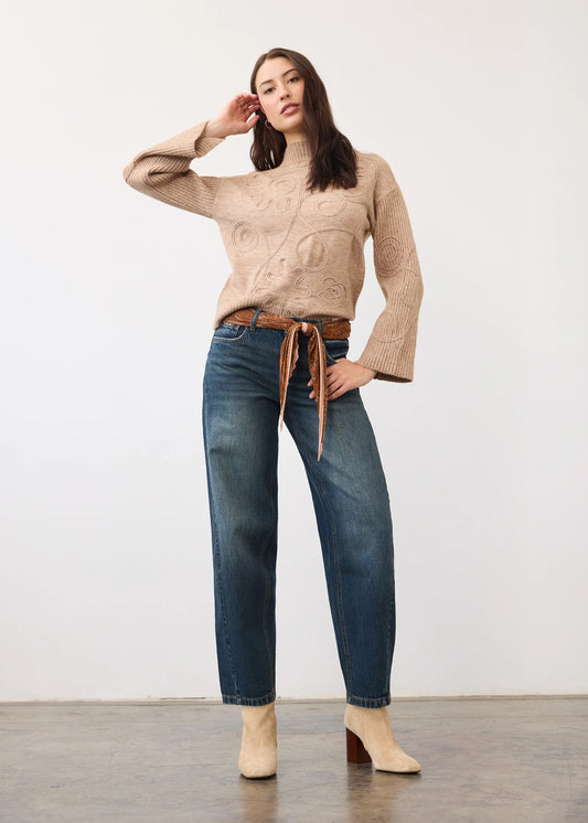 Girlfriend dark Wash Barrel Ankle