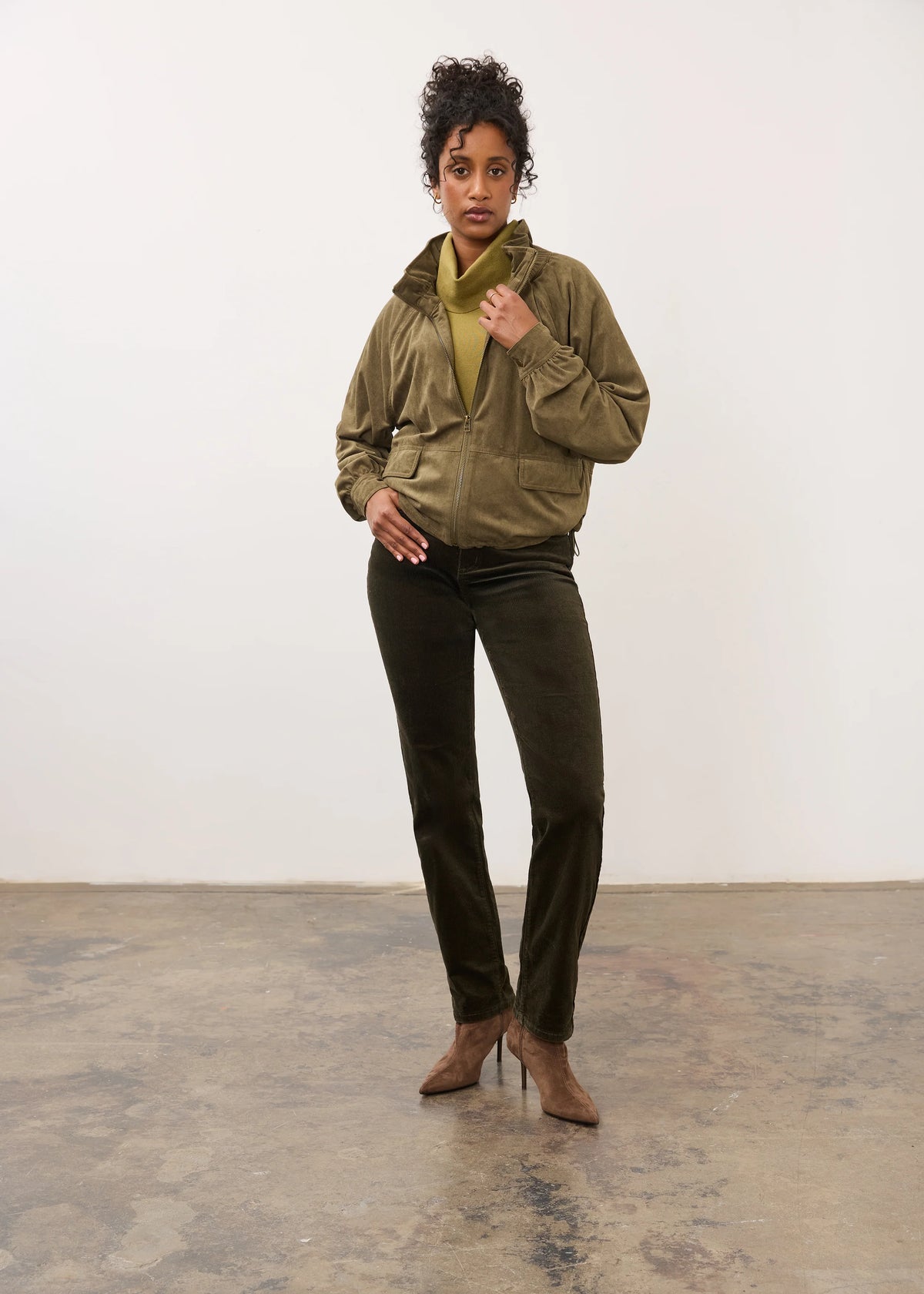 Cinched Hem Bomber Jacket